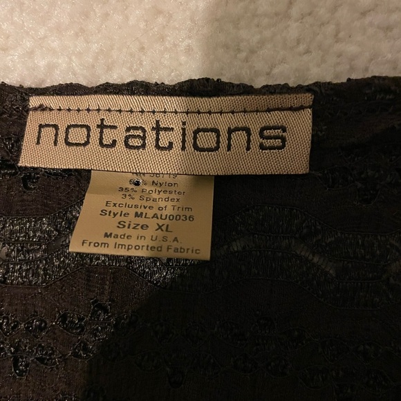 NOTATIONS sheer lacy blouse X-large NWT - Picture 5 of 6